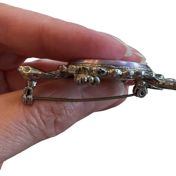 Vintage Hologram Turtle Brooch Silver Tone Holographic - Picture 5 of 8